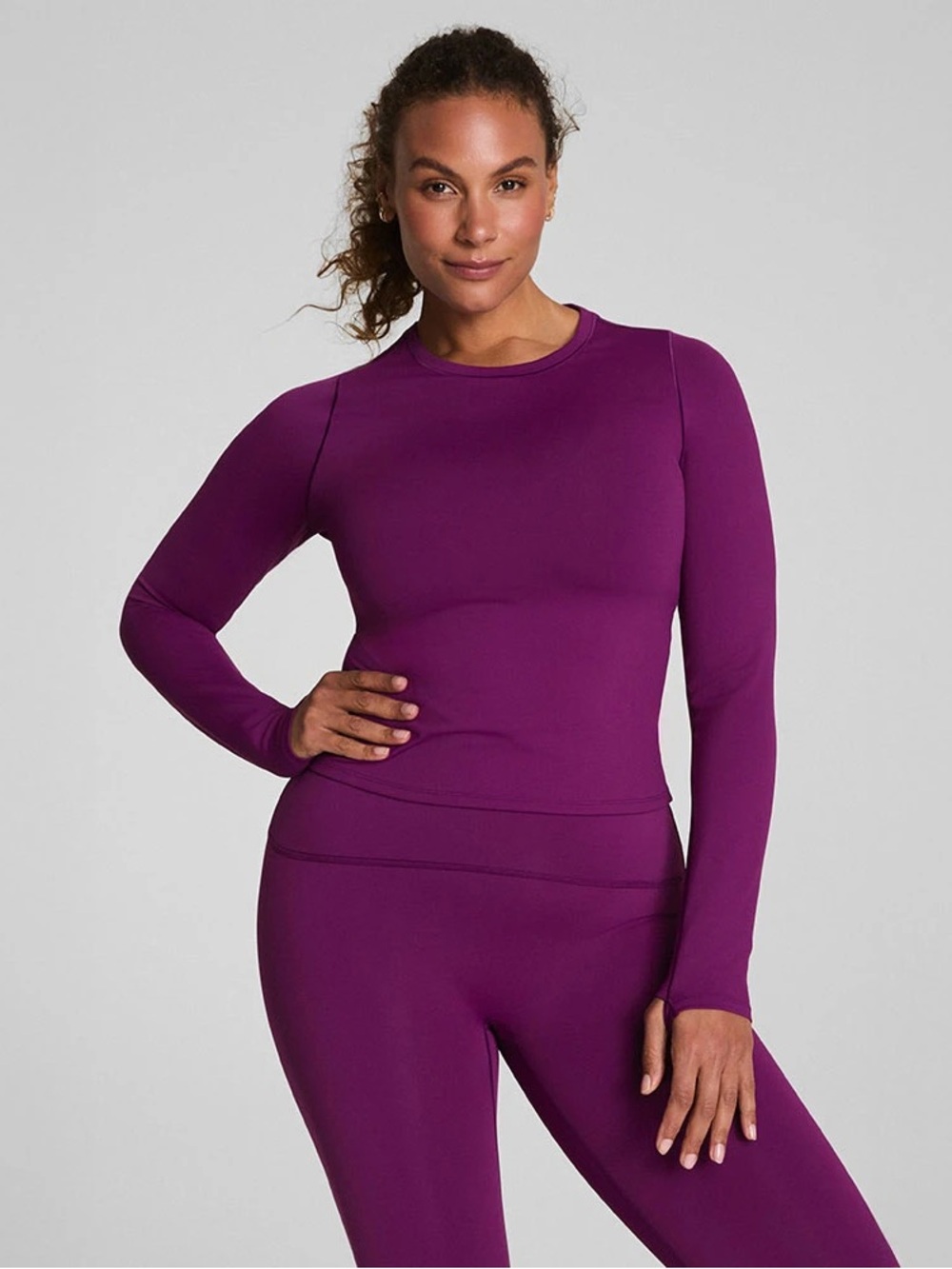 Spanx Long Sleeve Top with SecretSweat Tech | Light Snapdragon